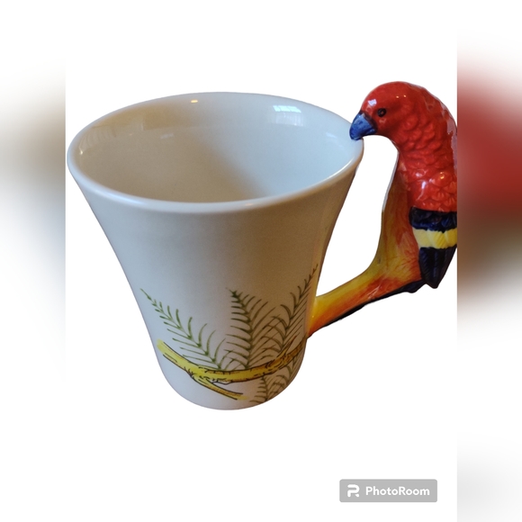 Pier 1 Imports Parrot handle coffee mug - Picture 2 of 4